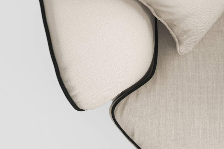 Fauteuil Vendôme linnen draaibaar met contrast piping