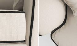 Fauteuil Vendôme linnen draaibaar met contrast piping