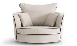 Fauteuil Vendôme linnen draaibaar met contrast piping