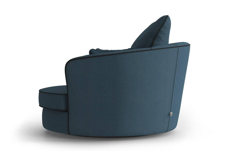 Fauteuil Vendôme linnen draaibaar met contrast piping