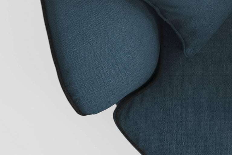 Fauteuil Vendôme linnen draaibaar met contrast piping