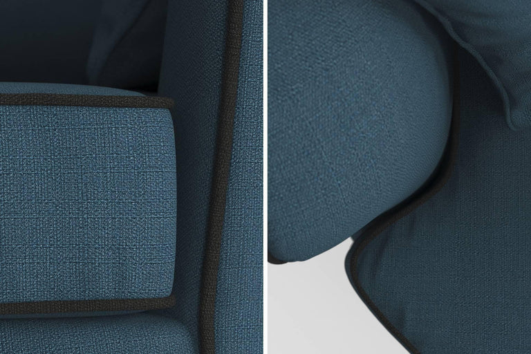 Fauteuil Vendôme linnen draaibaar met contrast piping