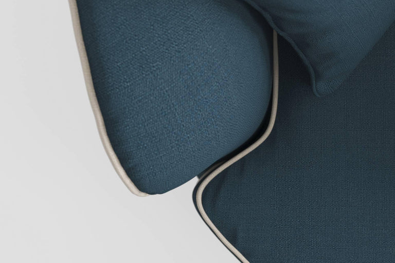 Fauteuil Vendôme linnen draaibaar met contrast piping