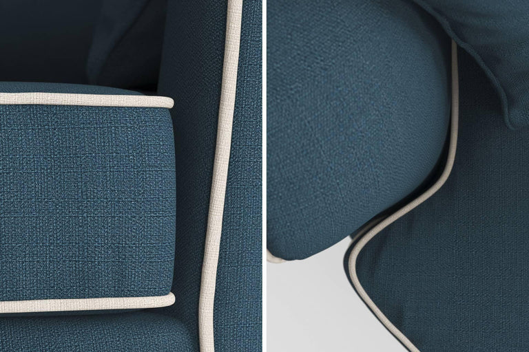 Fauteuil Vendôme linnen draaibaar met contrast piping