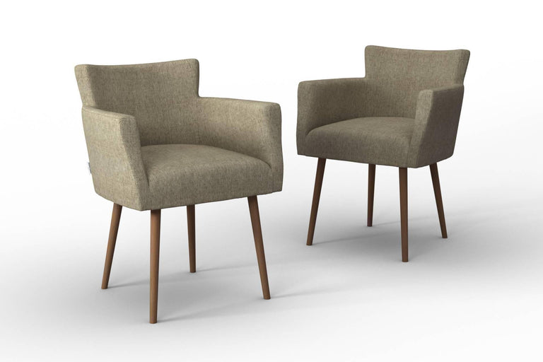 Set van 2 eetkamerstoelen Billie linnen