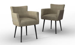 Set van 2 eetkamerstoelen Billie linnen