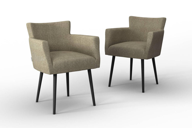 Set van 2 eetkamerstoelen Billie linnen