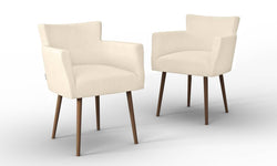 Set van 2 eetkamerstoelen Billie linnen