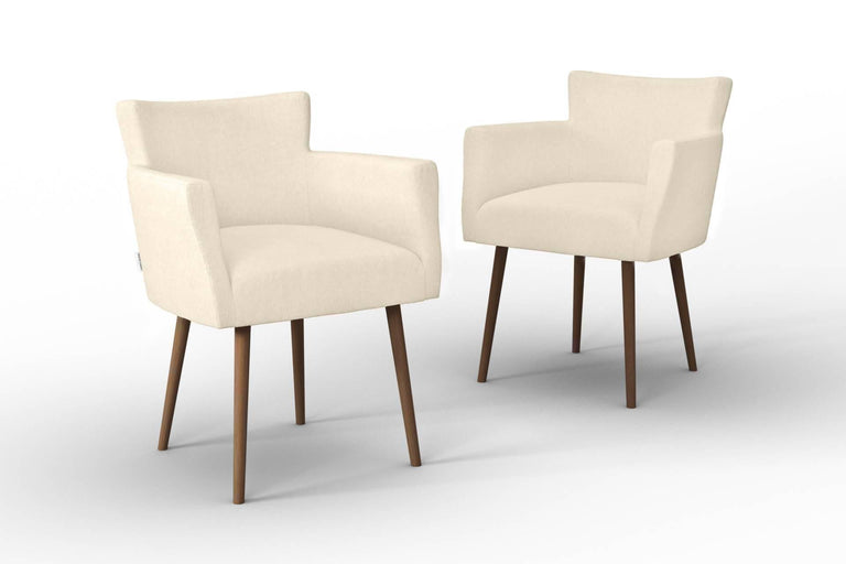 Set van 2 eetkamerstoelen Billie linnen