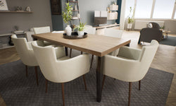 Set van 2 eetkamerstoelen Billie linnen