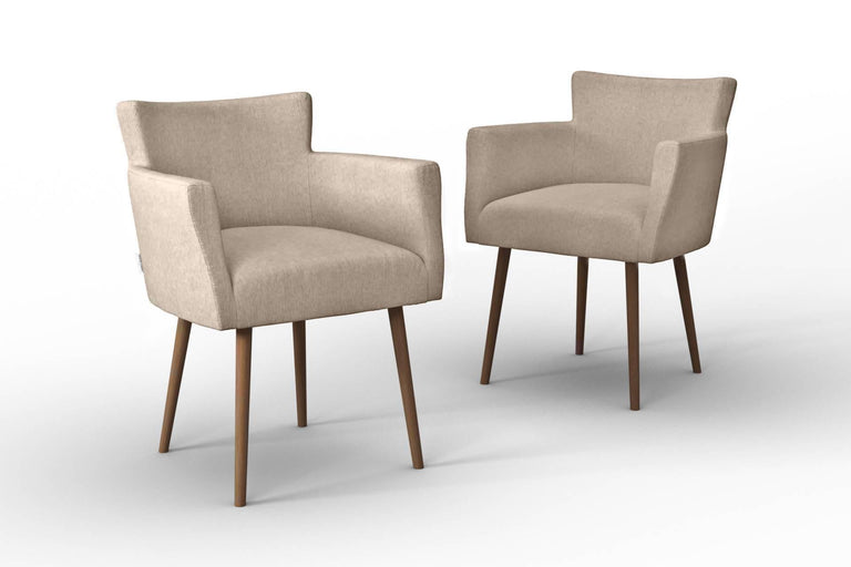 Set van 2 eetkamerstoelen Billie linnen