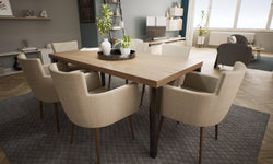 Set van 2 eetkamerstoelen Billie linnen