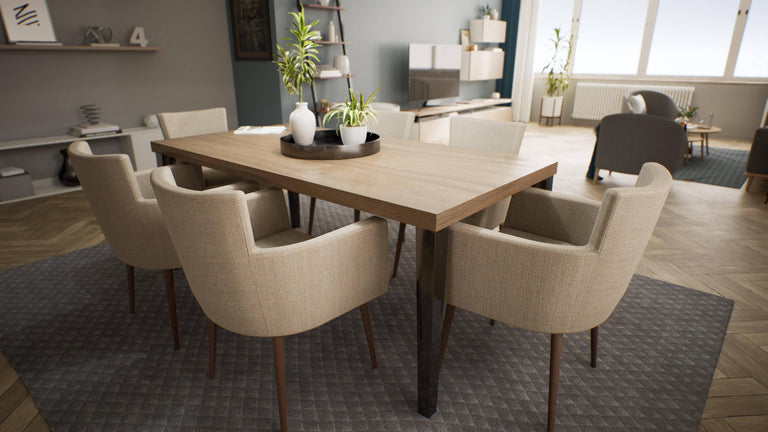 Set van 2 eetkamerstoelen Billie linnen