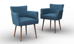 Set van 2 eetkamerstoelen Billie linnen