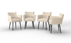 Set van 4 eetkamerstoelen Billie linnen