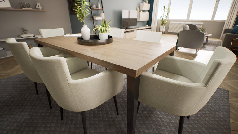 Set van 4 eetkamerstoelen Billie linnen