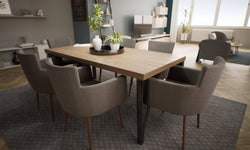 Set van 4 eetkamerstoelen Billie linnen