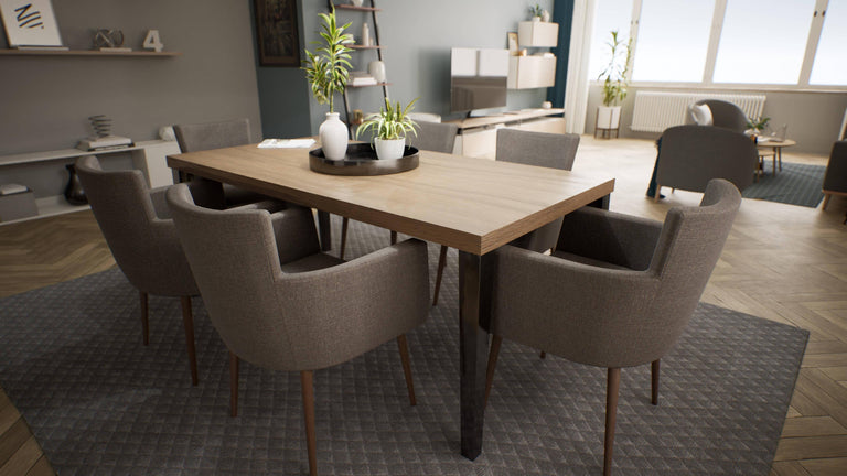 Set van 4 eetkamerstoelen Billie linnen