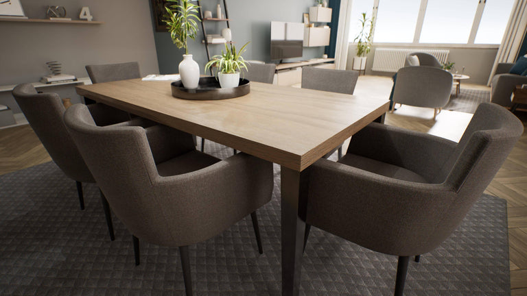 Set van 4 eetkamerstoelen Billie linnen