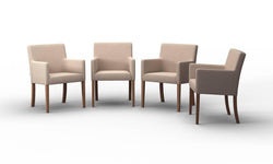 Set van 4 eetkamerstoelen Escape linnen