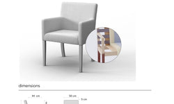 Set van 4 eetkamerstoelen Escape linnen