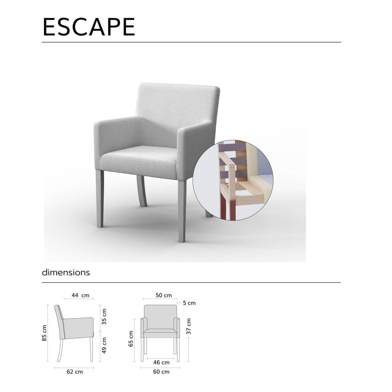 Set van 4 eetkamerstoelen Escape velvet