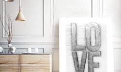 Decoratief wandobject Love 80cm x 100cm