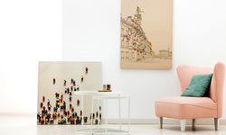 Decoratief wandobject station 90cm x 90cm