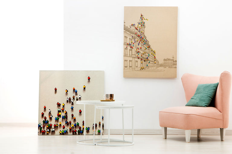 Decoratief wandobject station 90cm x 90cm