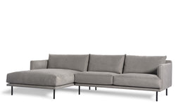 3.5-zitsbank Laura met chaise longue links