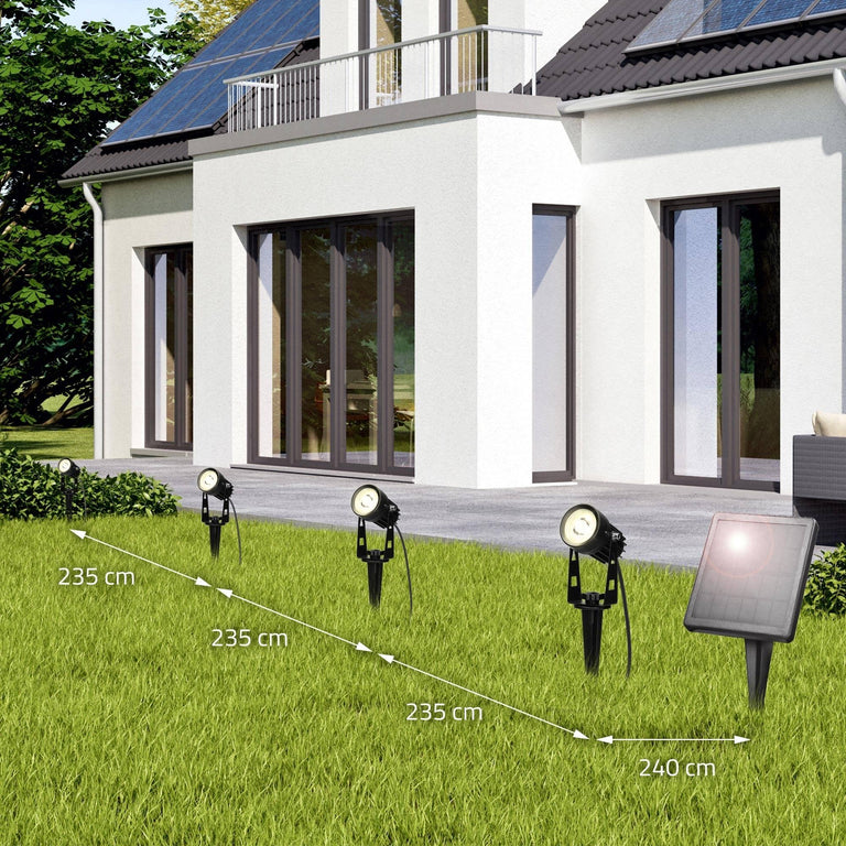 Set van 4 zonne energie tuinspots Ippa