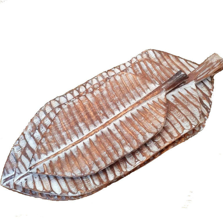 Set van 3 decoratieve bladeren donker