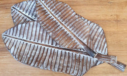 Set van 3 decoratieve bladeren donker