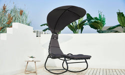 Schommel ligstoel met parasol