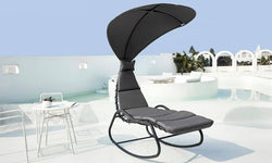 Schommel ligstoel met parasol