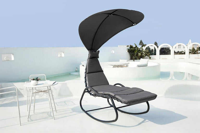 Schommel ligstoel met parasol