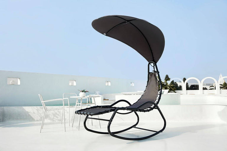 Schommel ligstoel met parasol