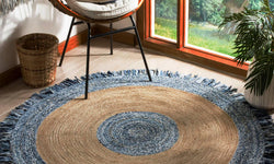 Vloerkleed Jenoa rond handgemaakt jute