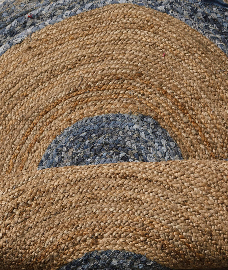 Vloerkleed Jenoa rond handgemaakt jute