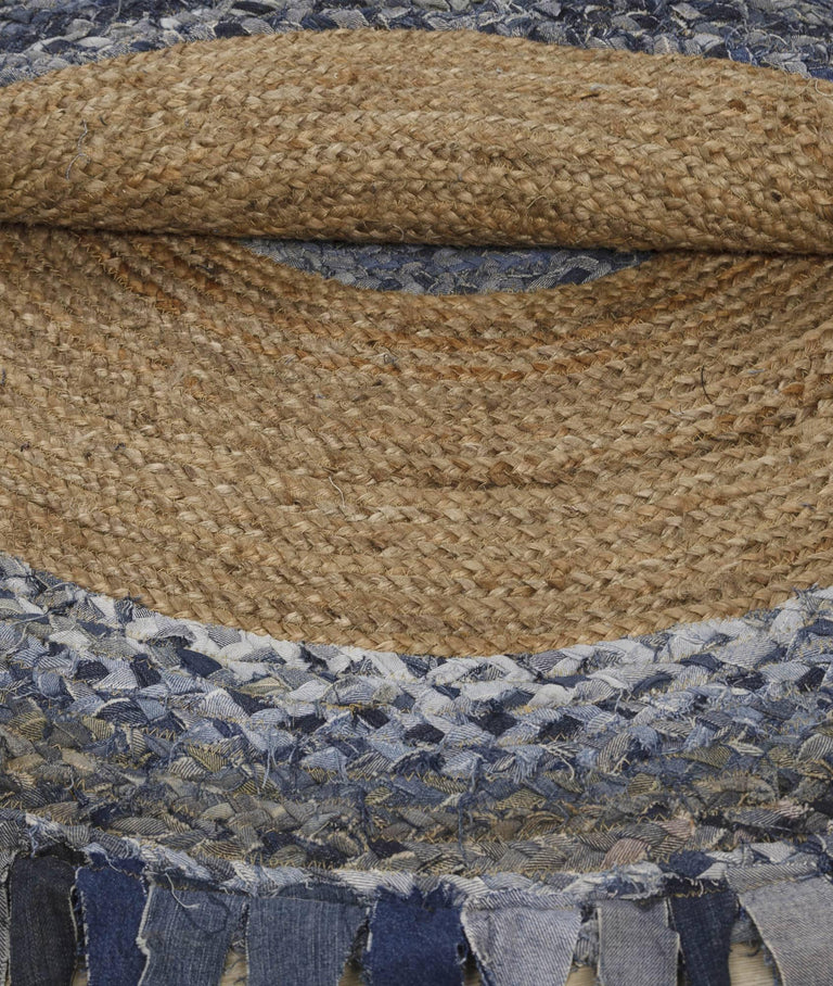 Vloerkleed Jenoa rond handgemaakt jute