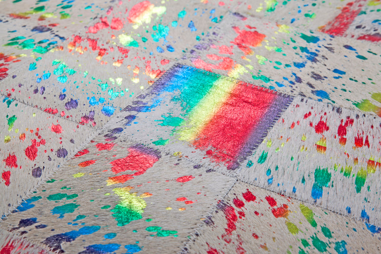 Vloerkleed Metallic handgemaakt leer