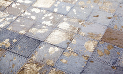 Vloerkleed Metallic handgemaakt leer