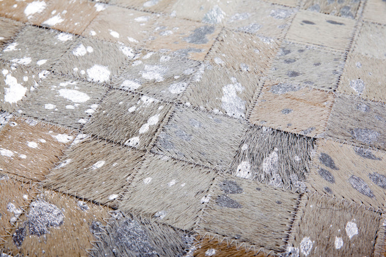 Vloerkleed Metallic handgemaakt leer