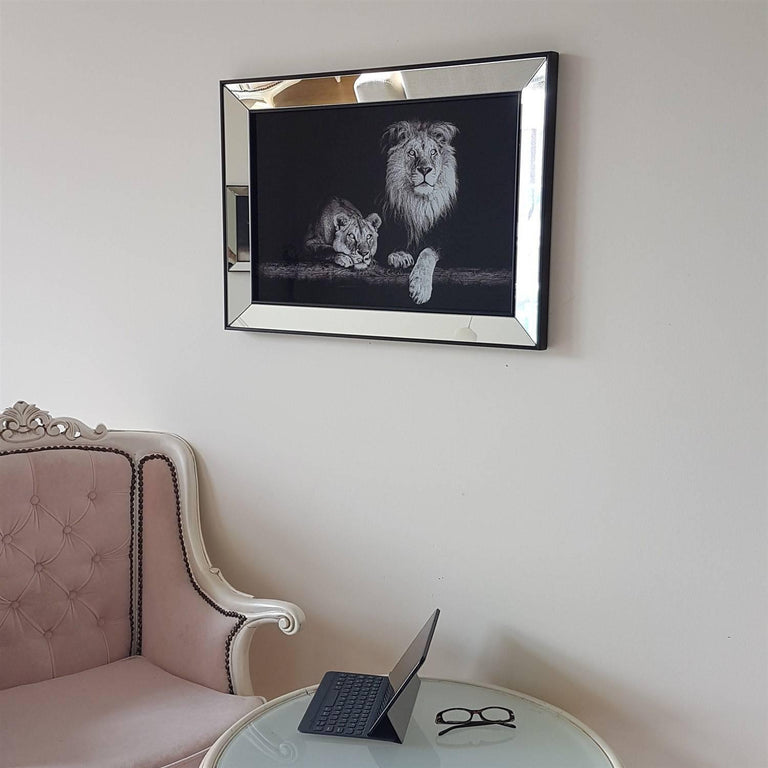 Ingelijste print Lions
