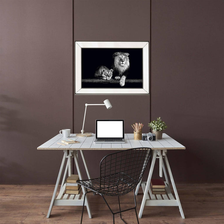 Ingelijste print Lions
