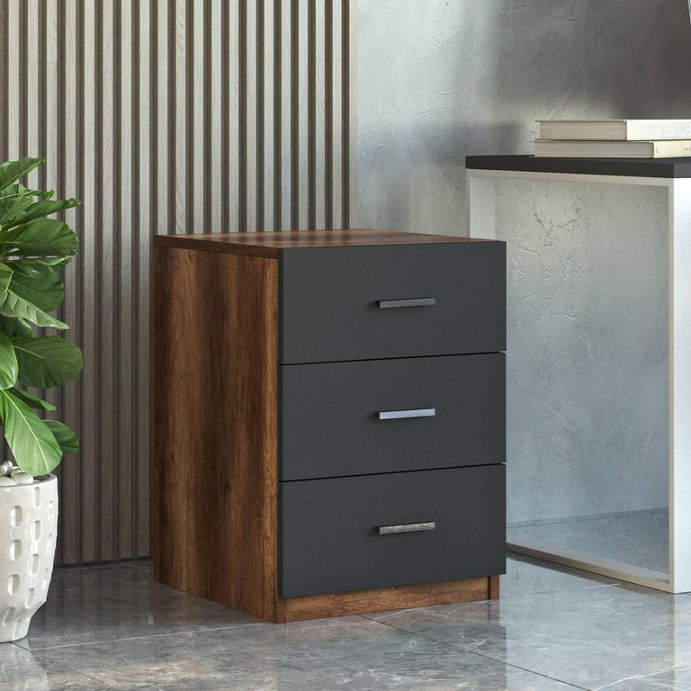 Set van bureau met bijzettafel en 3 opbergkasten Jill
