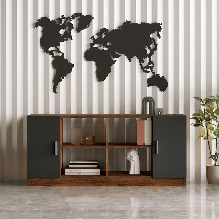 Set van bureau met bijzettafel en 3 opbergkasten Jill