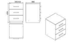 Set van bureau met bijzettafel en 3 opbergkasten Jill