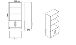 Set van bureau met bijzettafel en 3 opbergkasten Jill