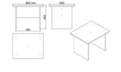 Set van bureau met bijzettafel en ladekastje Chip
